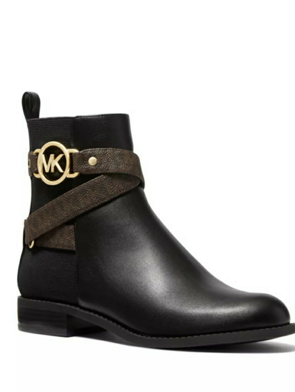 Michael Kors Women's Rory Signature Strap Booties Logo Flat Ankle Boots